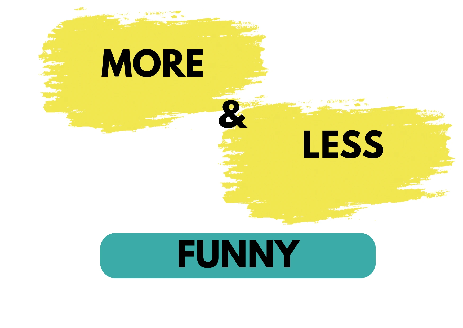 Graphic showing "More" and "Less" Funny