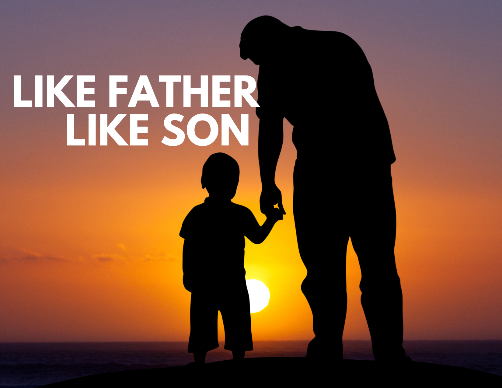 A SILHOUETTE of a father and a son with the caption - Like Father Like Son