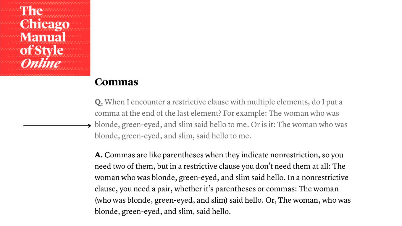 An example of the Chicago Manual of Style using "blonde" to describe a female