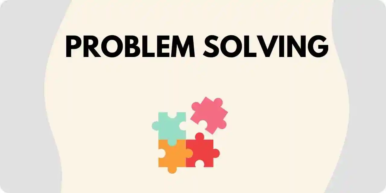 A graphic of a puzzle and the words: "problem solving"