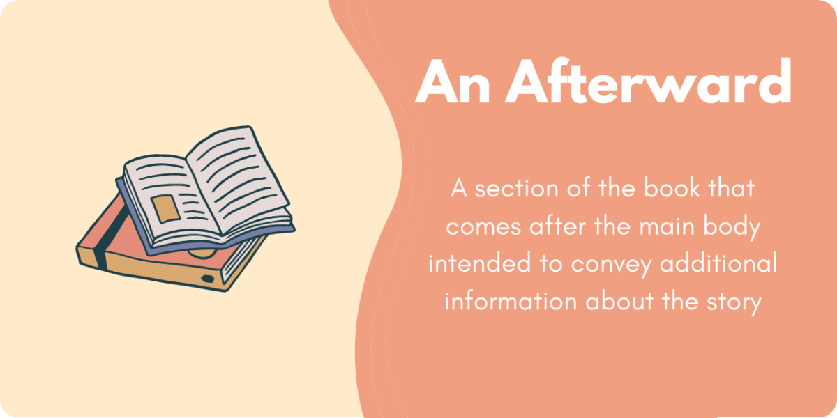 A graphic explaining the meaning of an afterward in a book 